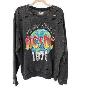 ACDC distressed Size 2X Sweatshirt Rock Music